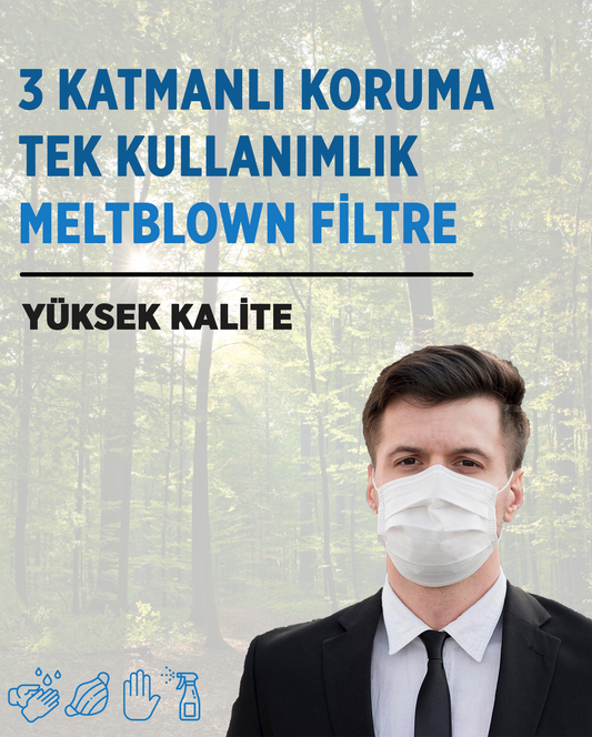 3 Katmanlı Tek Kullanımlık Tıbbi Maske – Type IIR | Yüksek Koruma ve Konfor